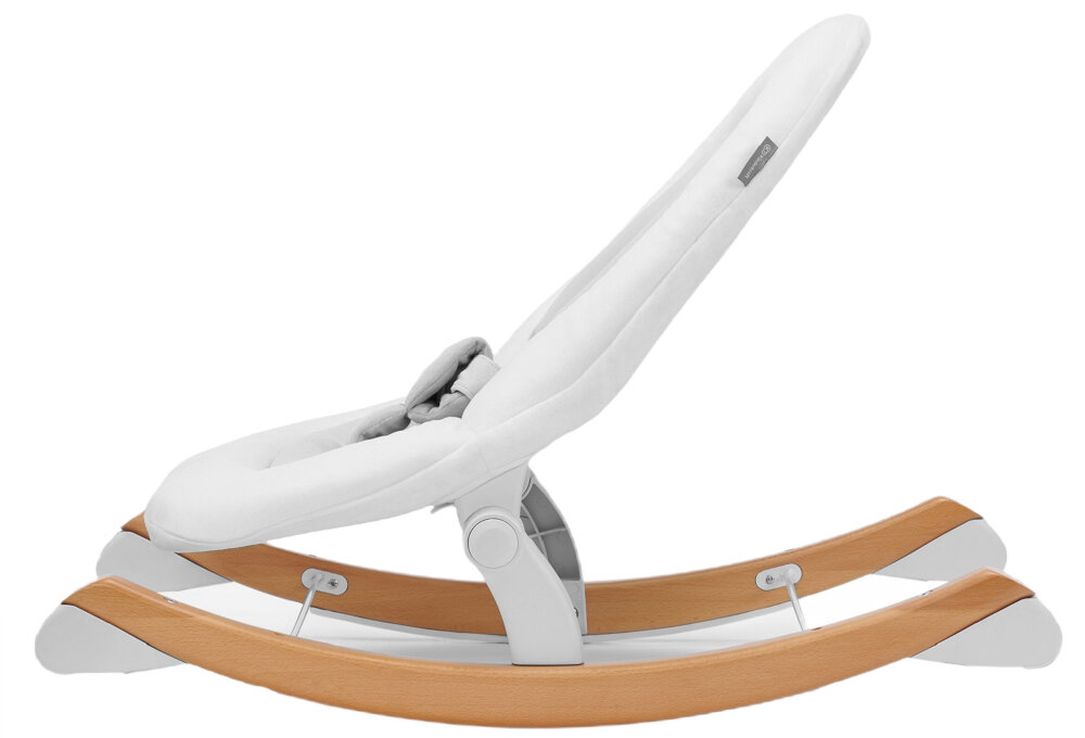 Leżaczek KINDERKRAFT Finio Biały solidne pasy bezpieczenstwa 3-punktowe regulowane miekkie ochraniacze