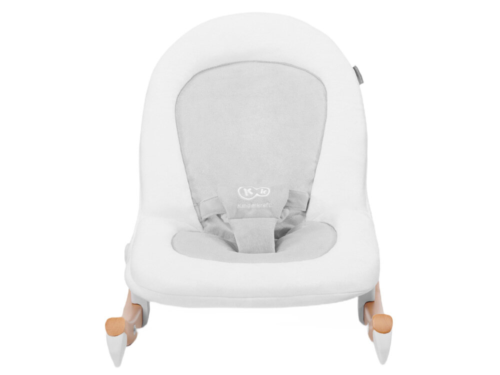 Leżaczek KINDERKRAFT Finio Biały wygoda komfort miekki materacyk pluszowy material