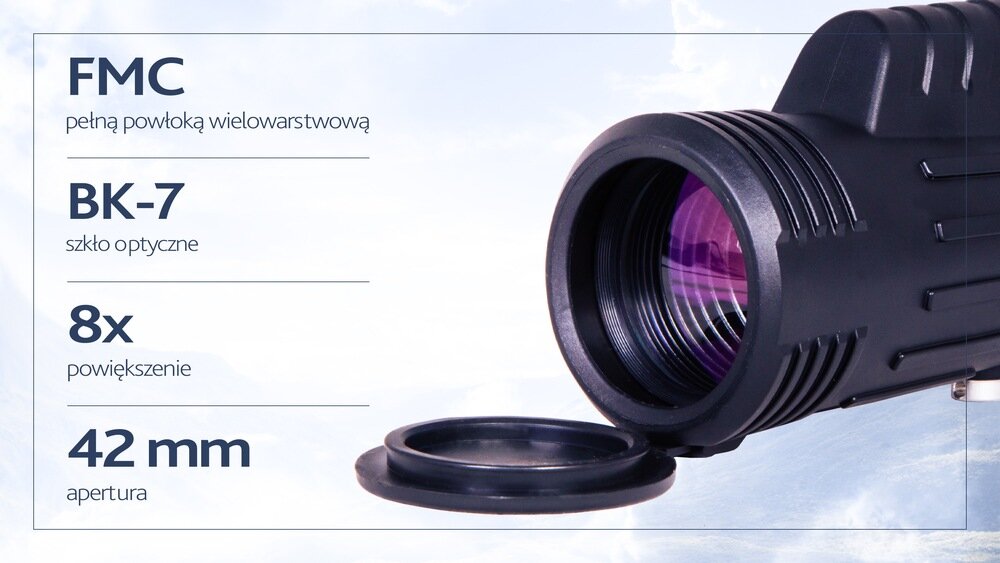 Monokular LEVENHUK 8x42 Atom BK-7 szkło optyka rozmiary waga
