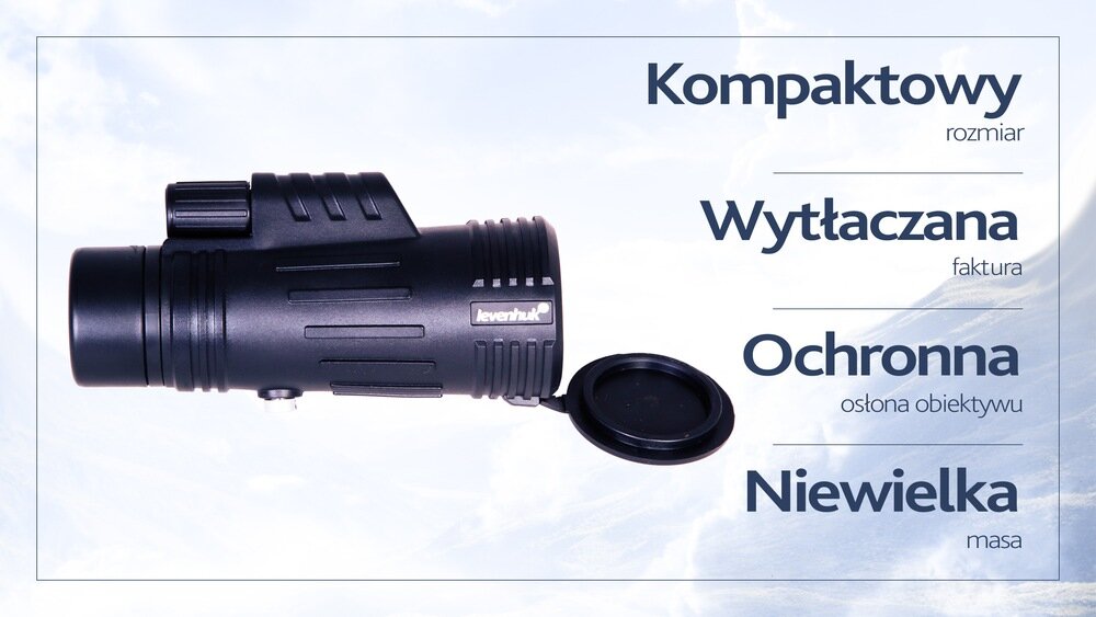 Monokular LEVENHUK 8x42 Atom dla dzieci, jak i dorosłych obudowa waga