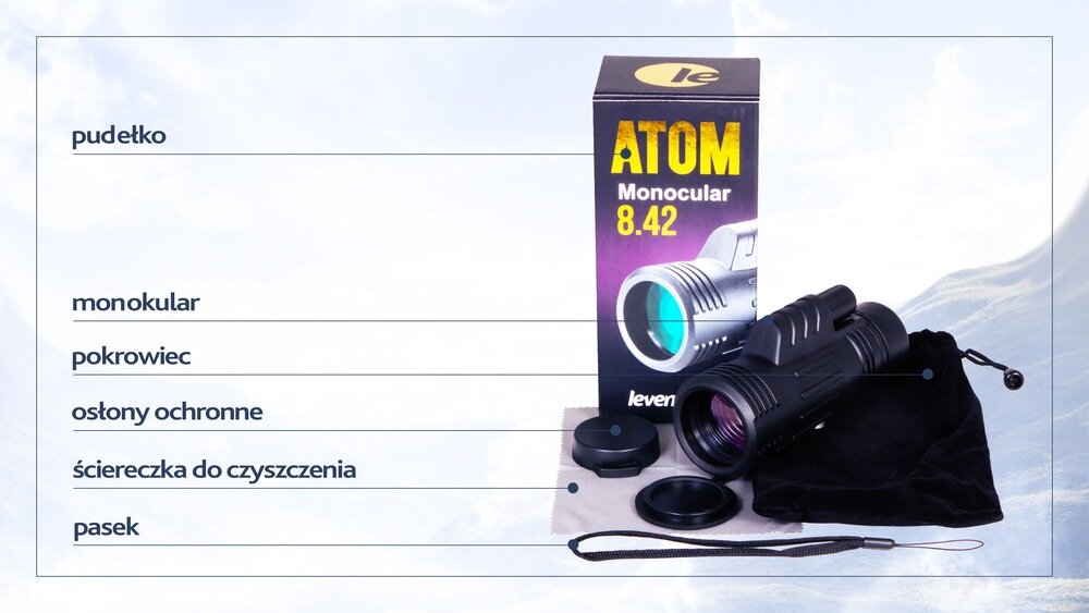 Monokular LEVENHUK 8x42 Atom Akcesoria