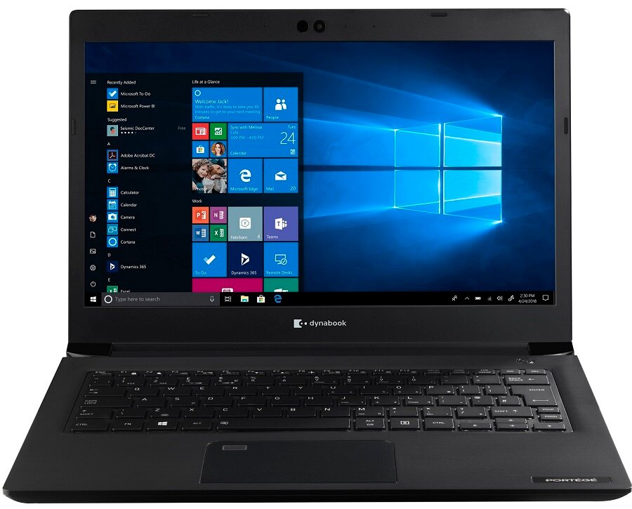 Laptop TOSHIBA DYNABOOK Portege A30-E-16G - wygląd ogólny standardy jakości szereg zabezpieczeń