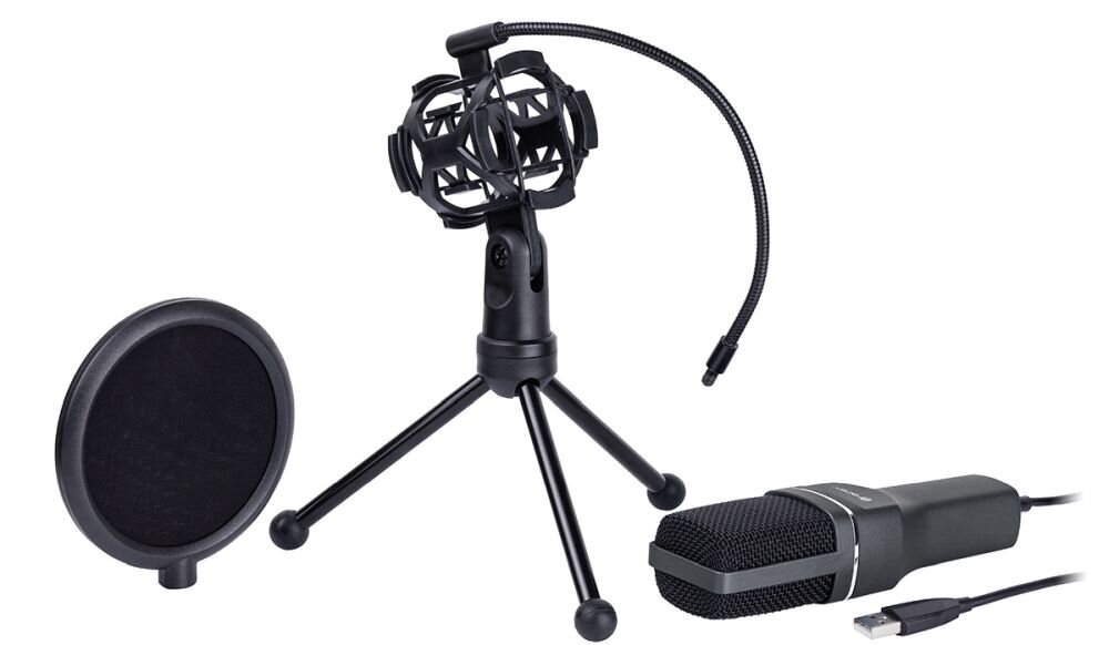 Mikrofon TRACER Digital USB PRO dźwięk jakość nagrywanie przenoszenie pasmo czułość mocowanie łączność port szumy redukcja charakterystyka nagranie