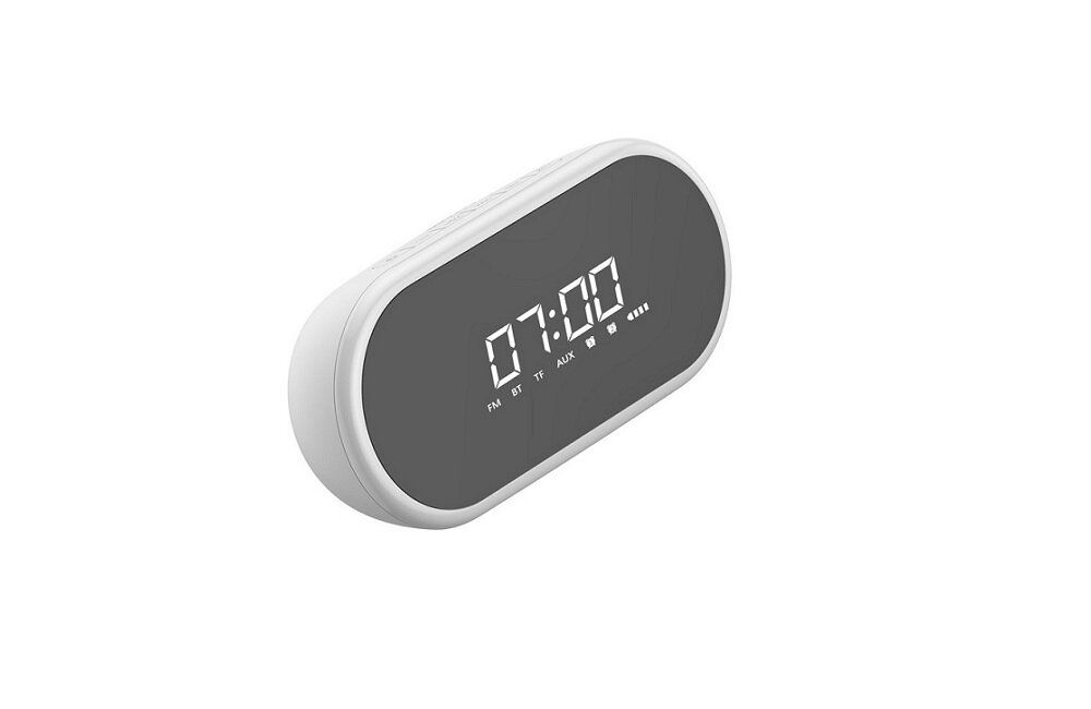 Głośnik mobilny BASEUS Encok E09 Biały Zegar budzik radio FM