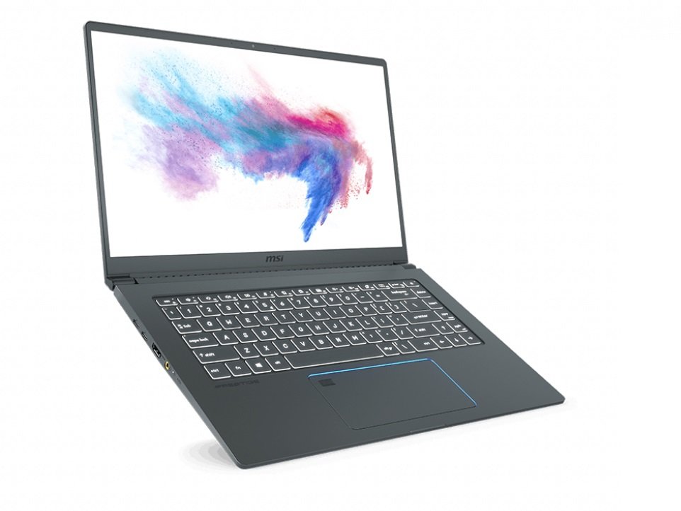 Laptop MSI Prestige 15 i7-10710U 8GB 512GB SSD GF-GTX 1650 Max-Q W10 design odchylenie 180 stopni stylowy