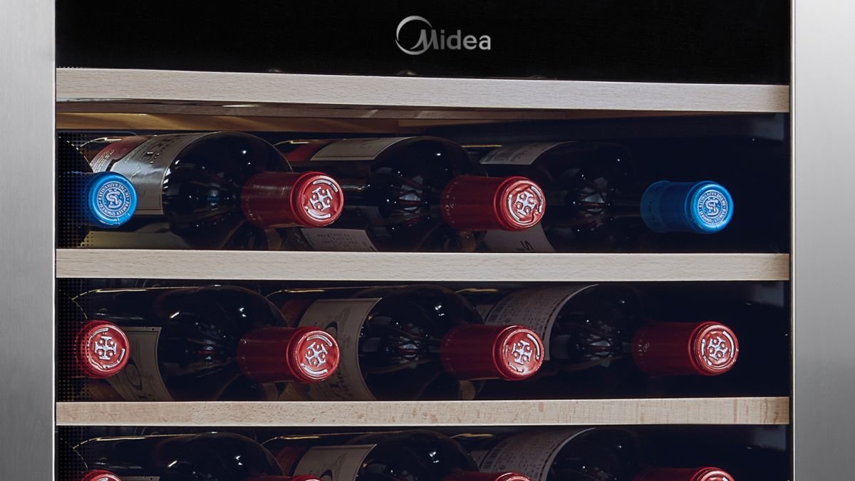 Chłodziarka do wina MIDEA HS-125WEN - Szklane drzwi