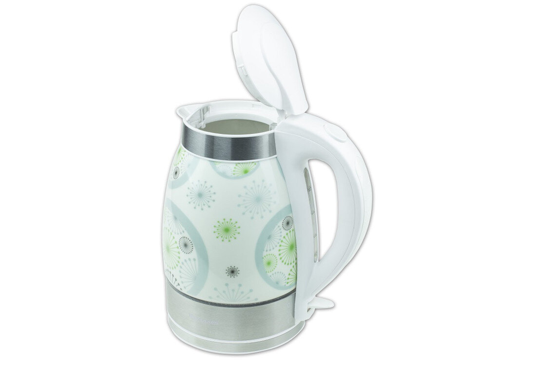Czajnik RAVANSON CB-1701C obudowa ceramiczna Elementy ze stali nierdzewnej niebieskie podświetlenie LED