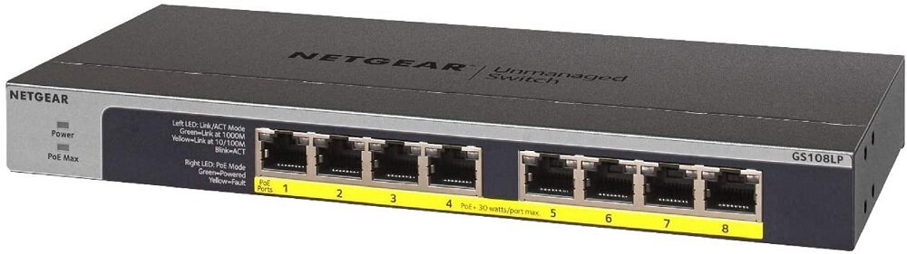 Switch NETGEAR GS108LP - wygodne sterowanie QoS praca ramka Jumbo