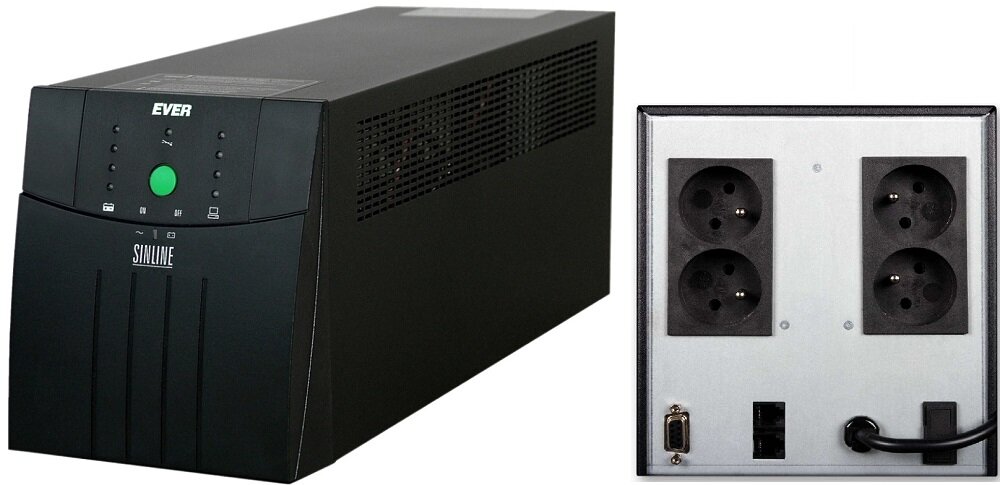 Zasilacz UPS EVER Sinline USB HID 1600 - mozliwosci zasilacza