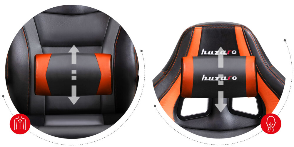 FOTEL HUZARO FORCE 4.2 poduszka lędźwiowa i pod kark odciążenie kręgosłupa i szyi