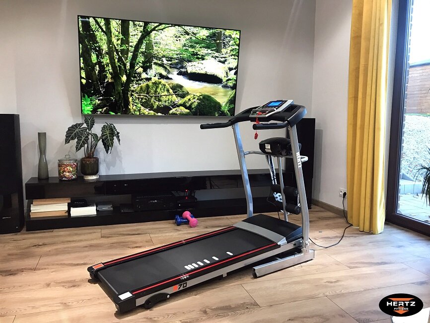 Bieżnia elektryczna HERTZ FITNESS Electra R70 Solidne wykonanie 6 elastomerów amortyzacji