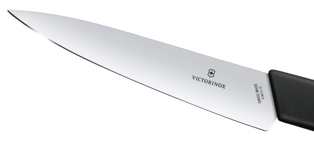 Nóż VICTORINOX Swiss Modern 6.9013.15B kompaktowa forma ostrze długość wykonanie stal nierdzewna ostrość Smukła konstrukcja precyzja cięcie składniki szpiczasta końcówka  obierania wykrawania usuwania rdzenia