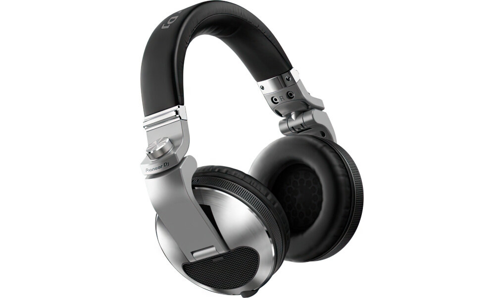 Słuchawki nauszne PIONEER HDJ-X10 50 mm przetworniki HD, wysokiej rozdzielczości dźwięk od 5 Hz do 40 kHz, słuchawki nauszne po skosie na białym tle