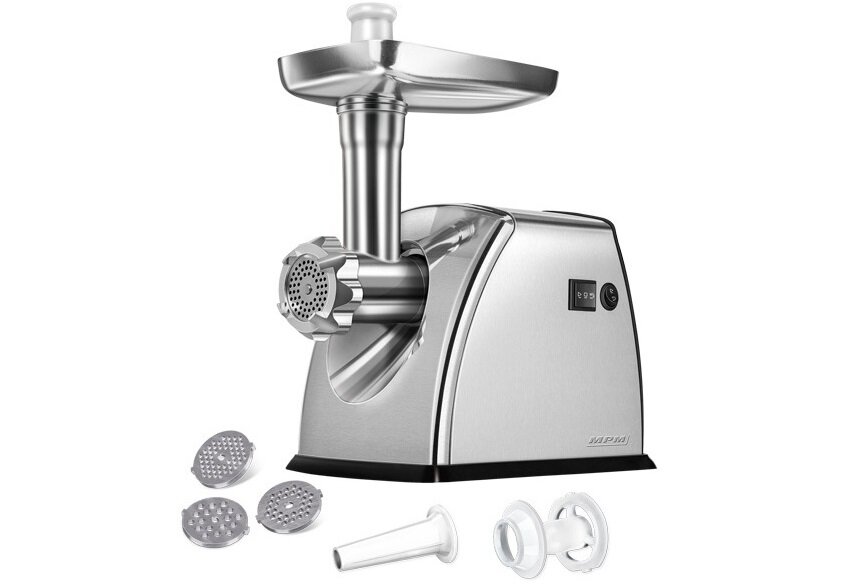Maszynka do miesa MPM MMM-07M trzy sitka o roznej wielkosci oczek 3 4 7 mm