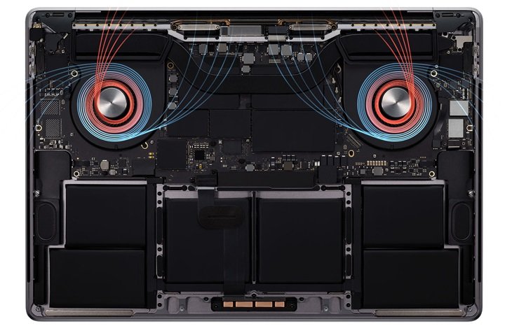 Laptop APPLE MacBook Pro 16 - chłodzenie