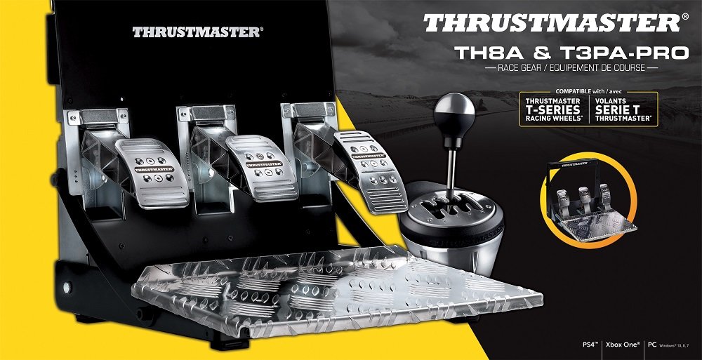 Zestaw Thrustmaster TH8A & T3PA PRO Race Gear skrzynia biegów komplet pedałów dla miłośników motoryzacji