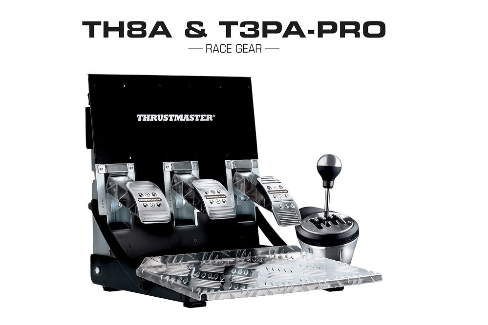 Zestaw Thrustmaster TH8A & T3PA PRO Race Gear skrzynia biegów z metalu wymienialna galka skrzyni biegów