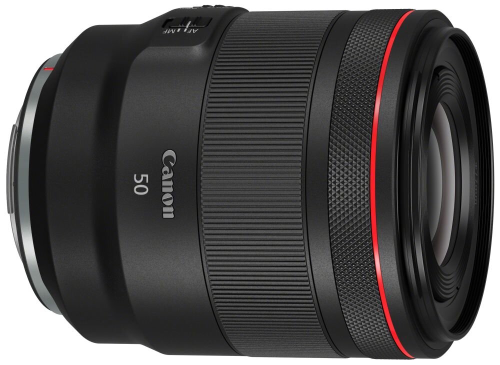 Obiektyw CANON RF 50 mm f-1.2L USM ogniskowa przysłona ostrość pierścienie optyka soczewki powłoki montaż bagnet światło jasność zoom filtry waga