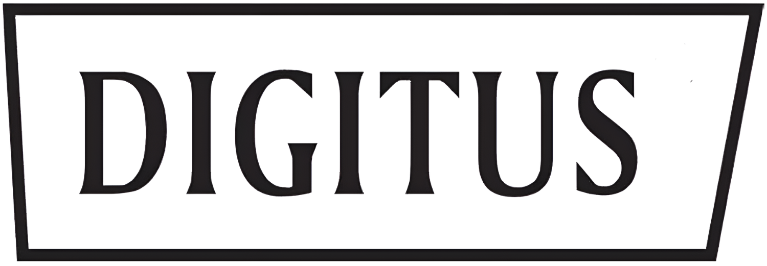 Logo z napisem \'DIGITUS\' na białym tle, otoczone czarną ramką.