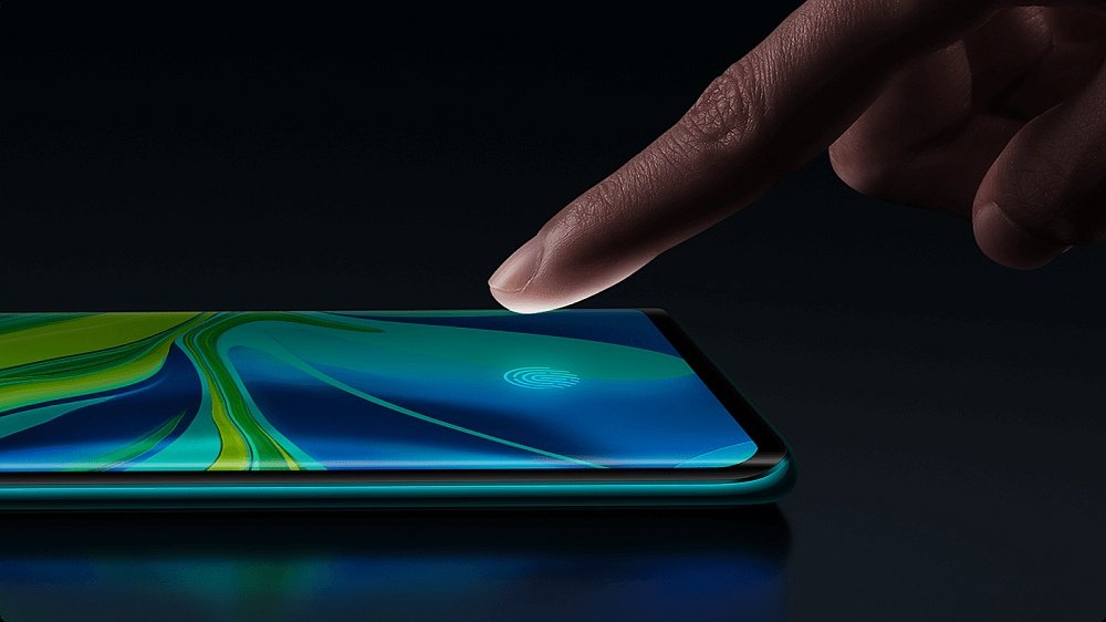 Smartfon XIAOMI Mi Note 10 blokada czytnik linii papilarnych