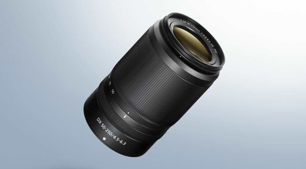 Obiektyw NIKON Nikkor Z DX 50-250 mm f-4.5-6.3 VR ogniskowa przysłona ostrość pierścienie optyka soczewki powłoki montaż bagnet światło jasność zoom filtry waga