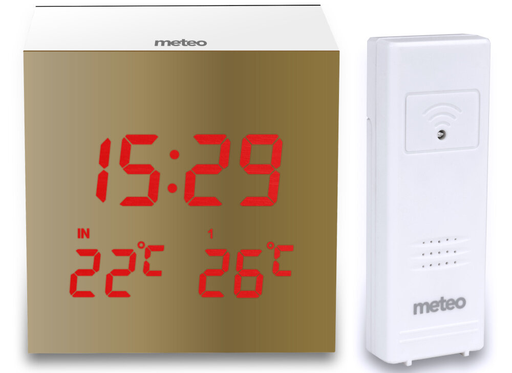 Stacja pogody METEO Qube ZP28 Pomiar temperatury wewnątrz zewnątrz bezprzewodowy zasięg dokładne dane pogoda
