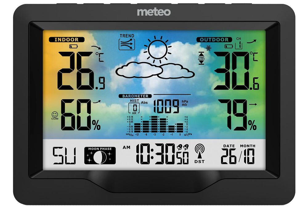 Stacja pogody METEO SP84 temperatura wilgotność ciśnienie data godzina alarm