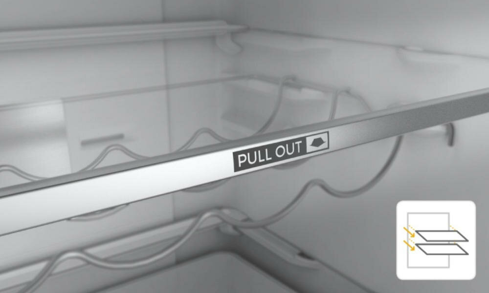WHIRLPOOL-W9931DBH lodówka wysuwana półka wygoda porządek w zasięgu ręki