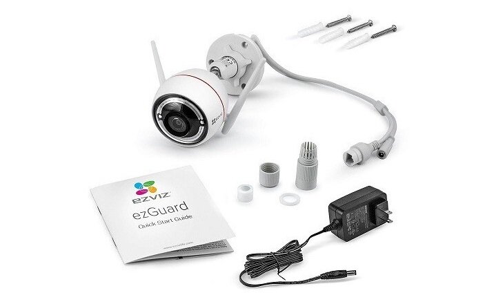 Kamera IP EZVIZ C3W - zawartość opakowania zestaw