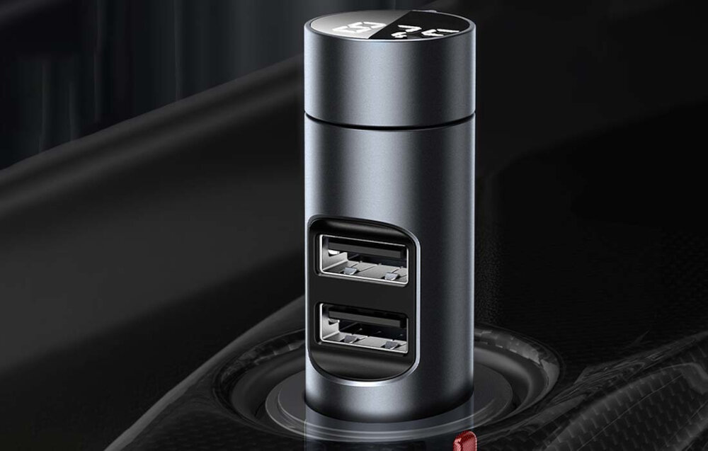 Transmiter FM BASEUS Column CCNLZ-0G LADOWANIE URZADZEN DWA URZADZENIA