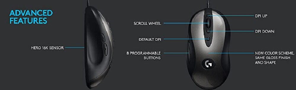 Mysz LOGITECH MX518 - pamiec wbudowana