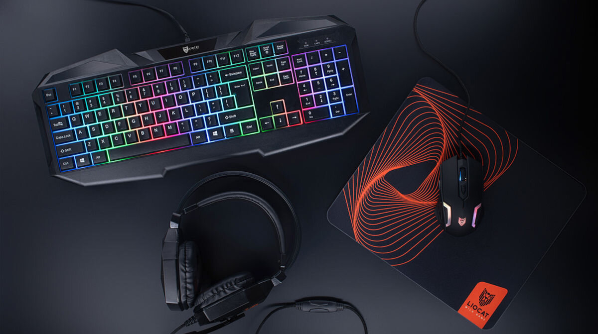 Klawiatura LIOCAT KX 356 C niższe opóźnienia kabel z wtyczką USB-A o długości 1,5 m funkcja plug and play