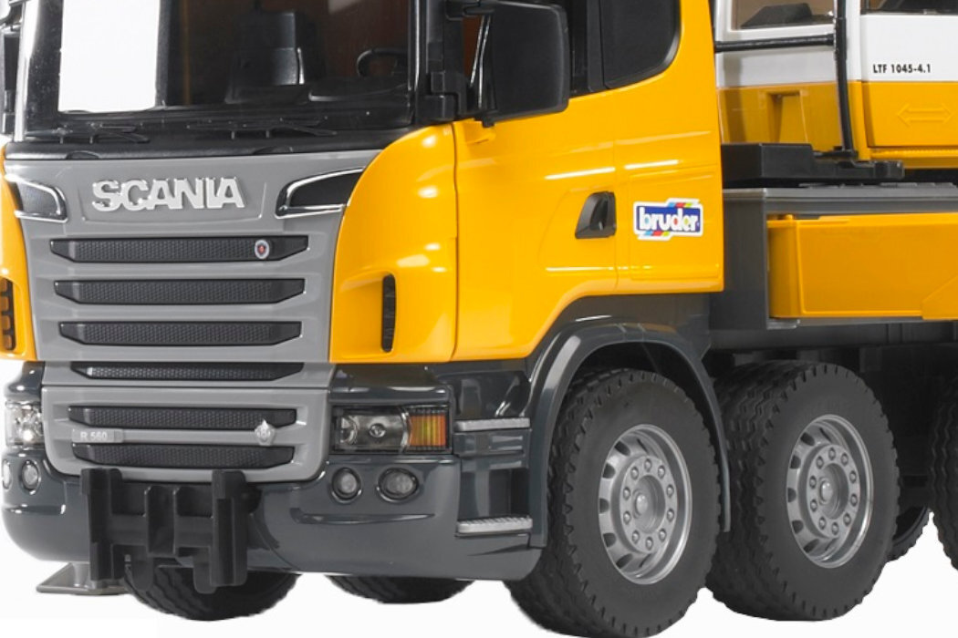 Samochód BRUDER Profi Dźwig Scania R Liebherr z modułem sygnalizacyjnym BR-03570 realistyczny zabawa maszyny jakość wykonanie kolekcjonerski