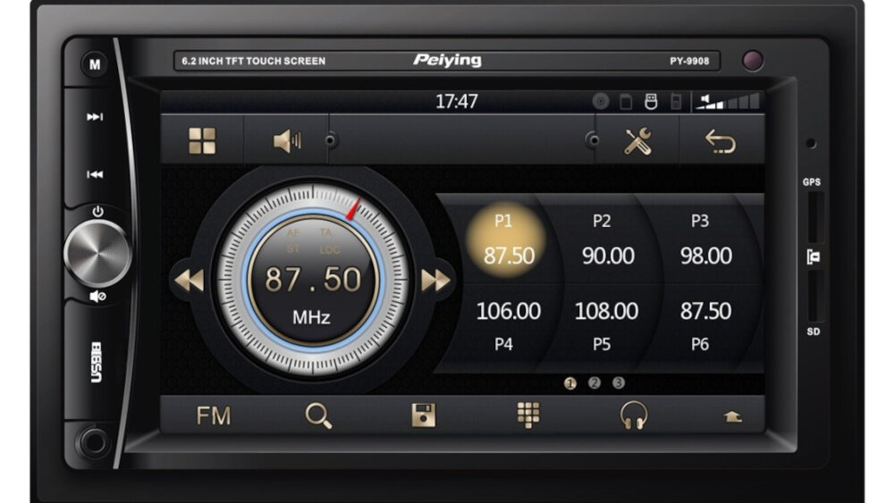 Radio samochodowe PEIYING PY9908.2 - ekran