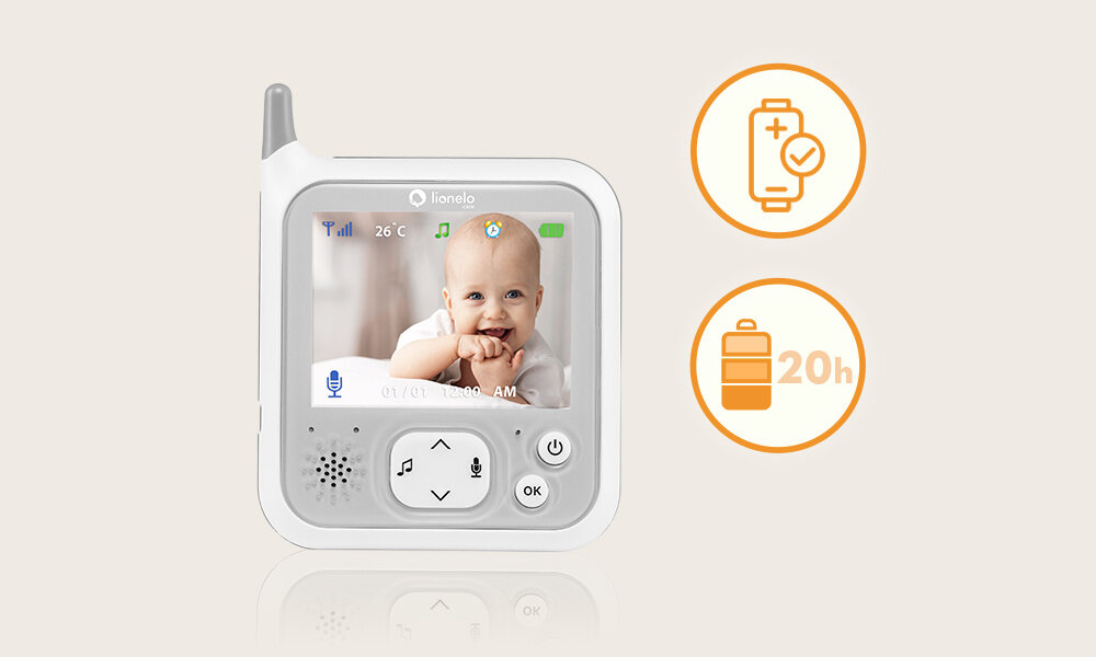 Niania elektroniczna LIONELO Babyline 7.1 Długi czas pracy bateria pojemność
