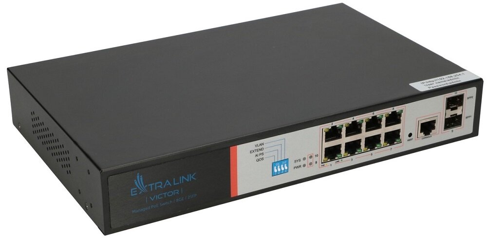 Switch EXTRALINK Victor EX-2500G-10MPS - Parmaetry fizyczne trwałość i odpornośc rozmiar waga