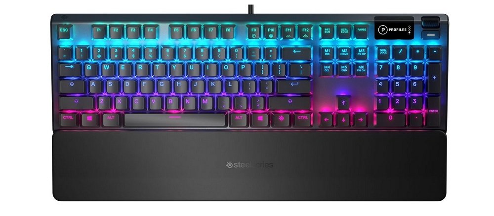 Klawiatura STEELSERIES Apex 5 podpórka magnetyczna widok góra