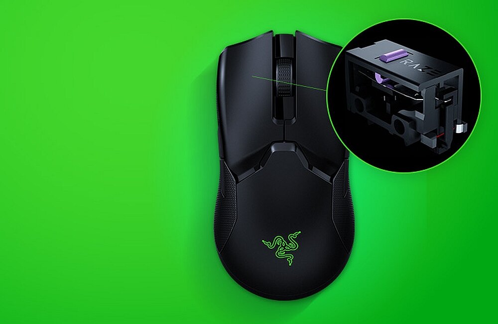 Mysz RAZER Viper Ultimate Mouse dock klikanie