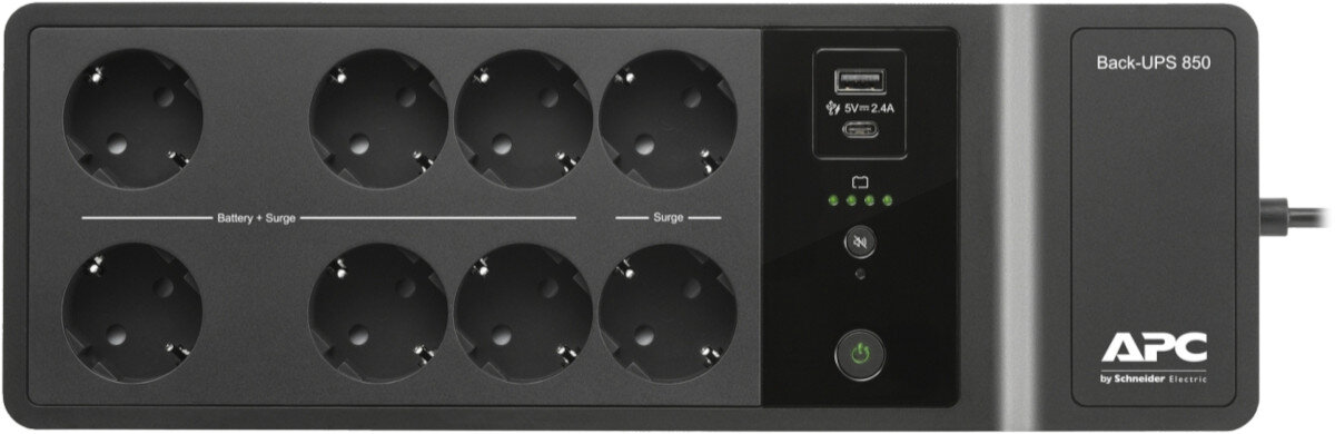 Zasilacz UPS APC Back BE850G2-GR 850VA 520W złącza USB ładowanie