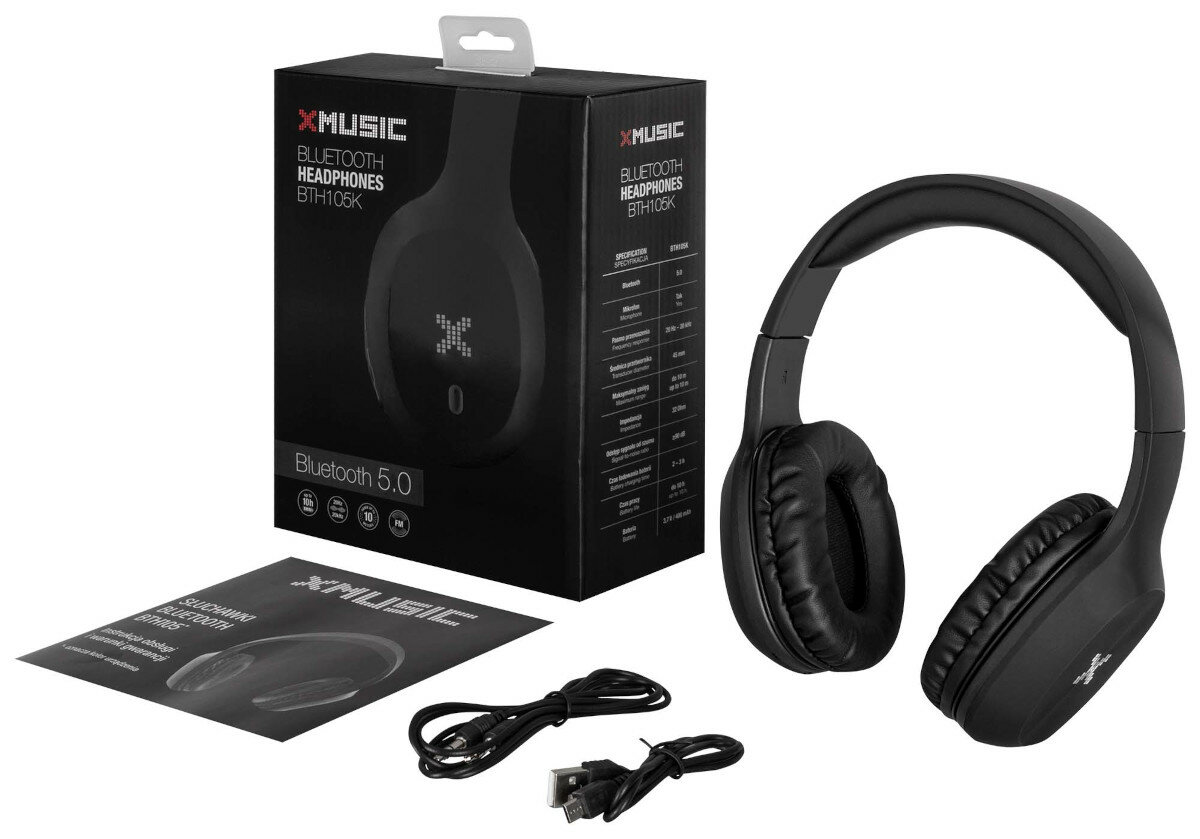 Słuchawki nauszne XMUSIC BTH105K Czarno-niebieski