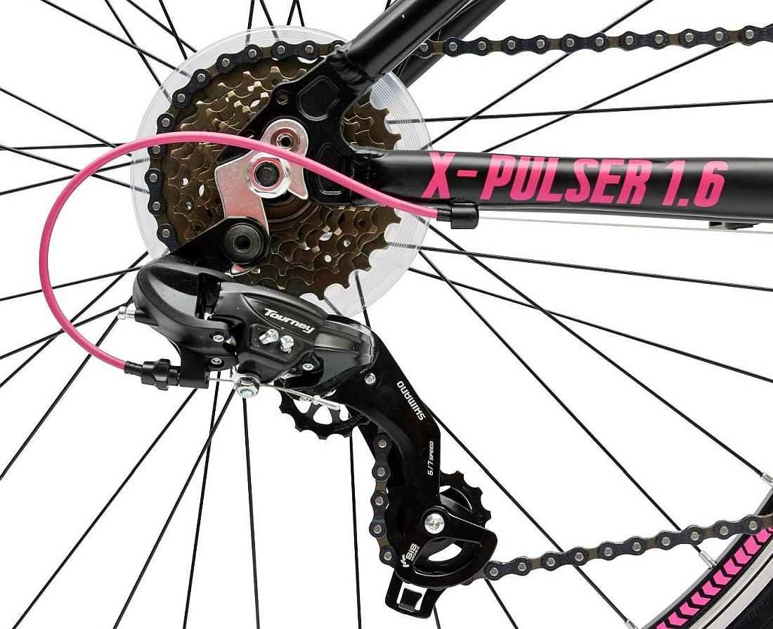 Rower MTB INDIANA X-Pulser 1.6 D15 Czarno-fuksjowy - Przerzutki