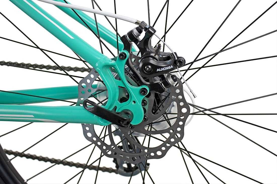 Rower MTB INDIANA X-Pulser 2.6 D15 Miętowo-biały - hamulec