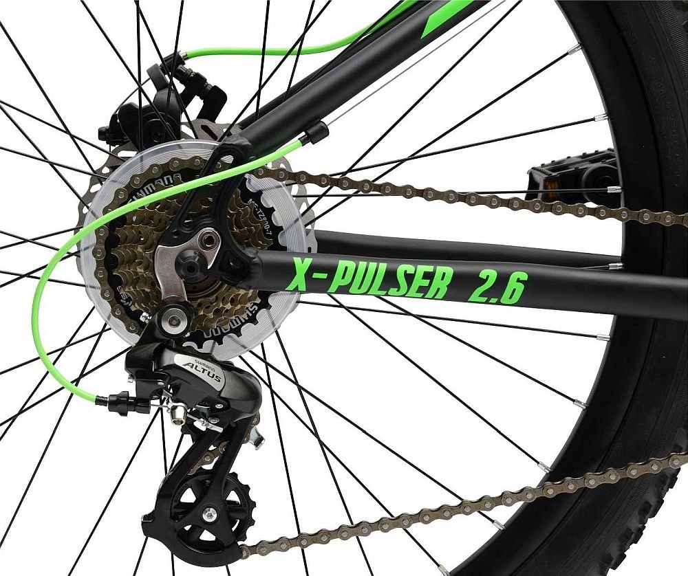 Rower MTB INDIANA X-Pulser 2.6 Czarno-zielony - Przerzutki