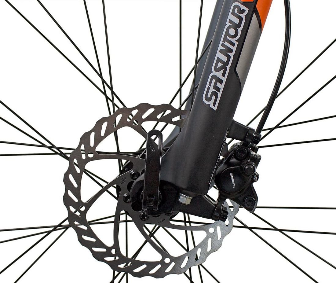 Rower MTB INDIANA X-Pulser 3.9 Czarno-pomarańczowy - hamulec