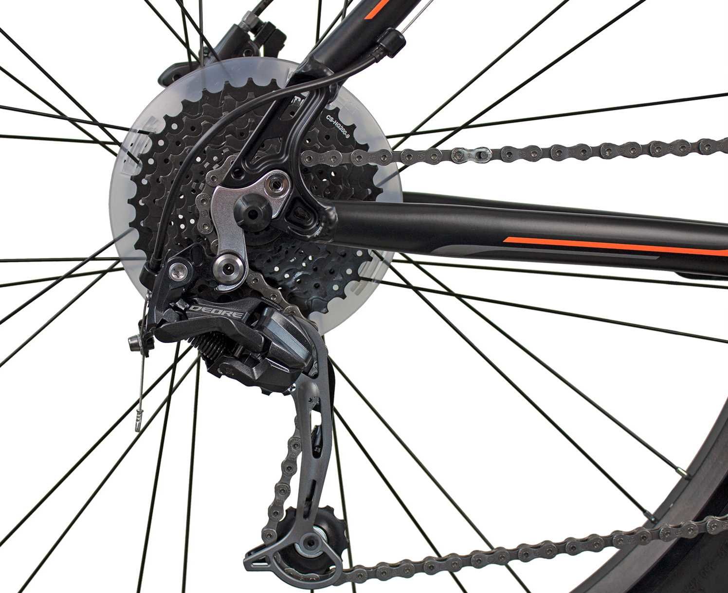 Rower MTB INDIANA X-Pulser 3.9 Czarno-pomarańczowy - Przerzutki