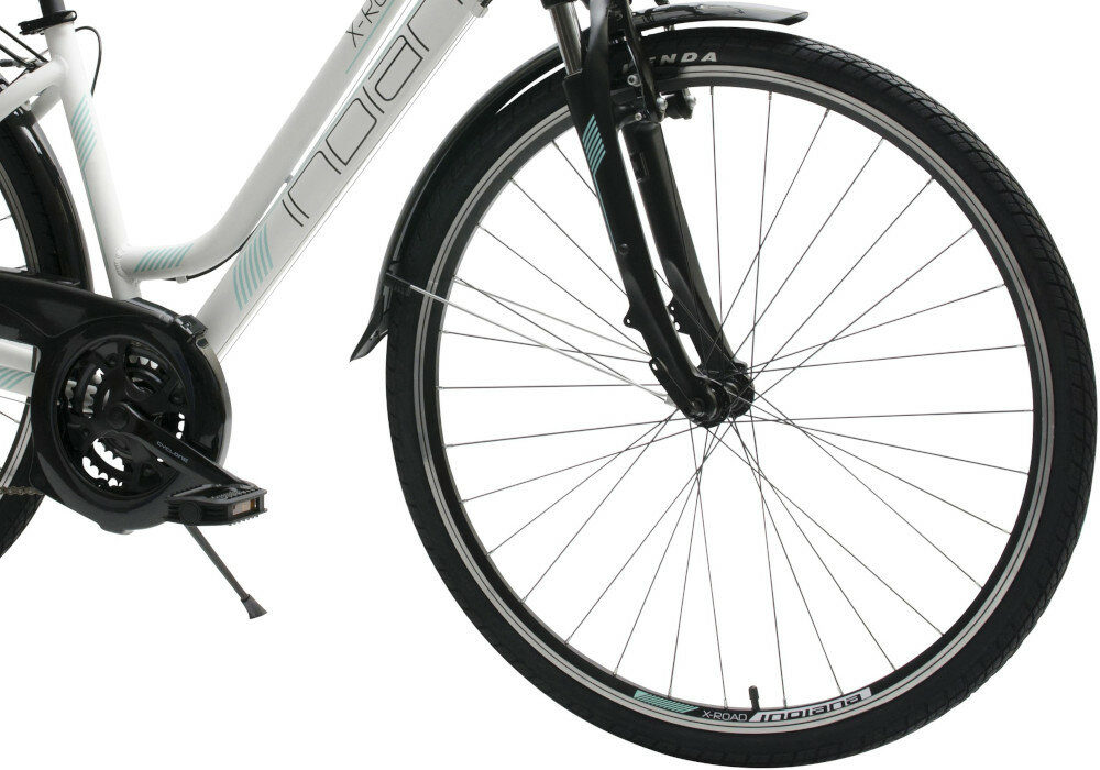 Rower trekkingowy INDIANA X-Road 1.0 D17 Kremowy kola wielkosc opony