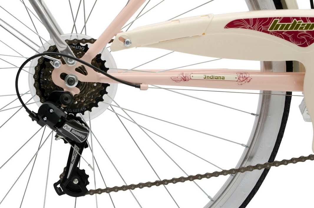 Rower Miejski INDIANA Belle 26 Różowy  - Przerzutki