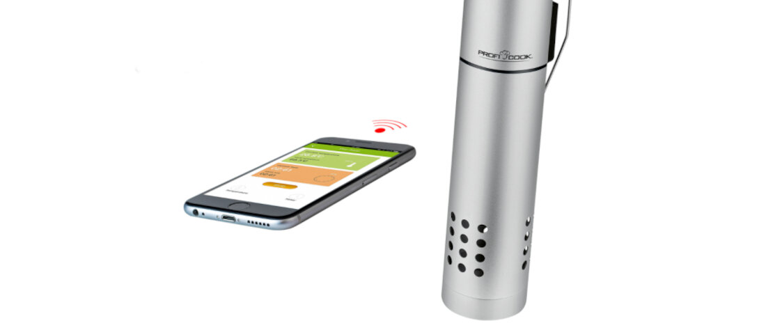 Cyrkulator do gotowania PROFICOOK Sous Vide PC-SV 1159 Aplikacja Sous Vide połączenie Wi-Fi proces kontrola swoboda wygoda