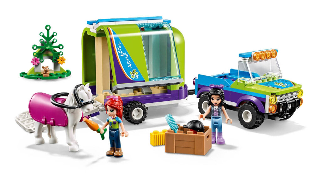 LEGO Friends Przyczepa dla konia Mii 41371 zestaw pasuje do innych zabawek LEGO Friends rozbudować konstrukcje