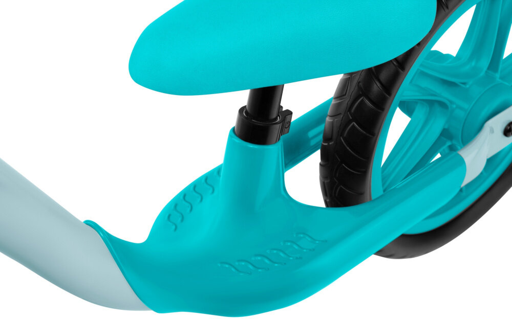 Rowerek biegowy LIONELO Alex Turkusowy podnóżek wyprofilowany antypoślizgowe tłoczenie